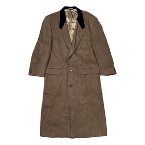 Vintage Christian Dior Monsieur Cashmere Contrast Trench Overcoat Coat Mens 46 R